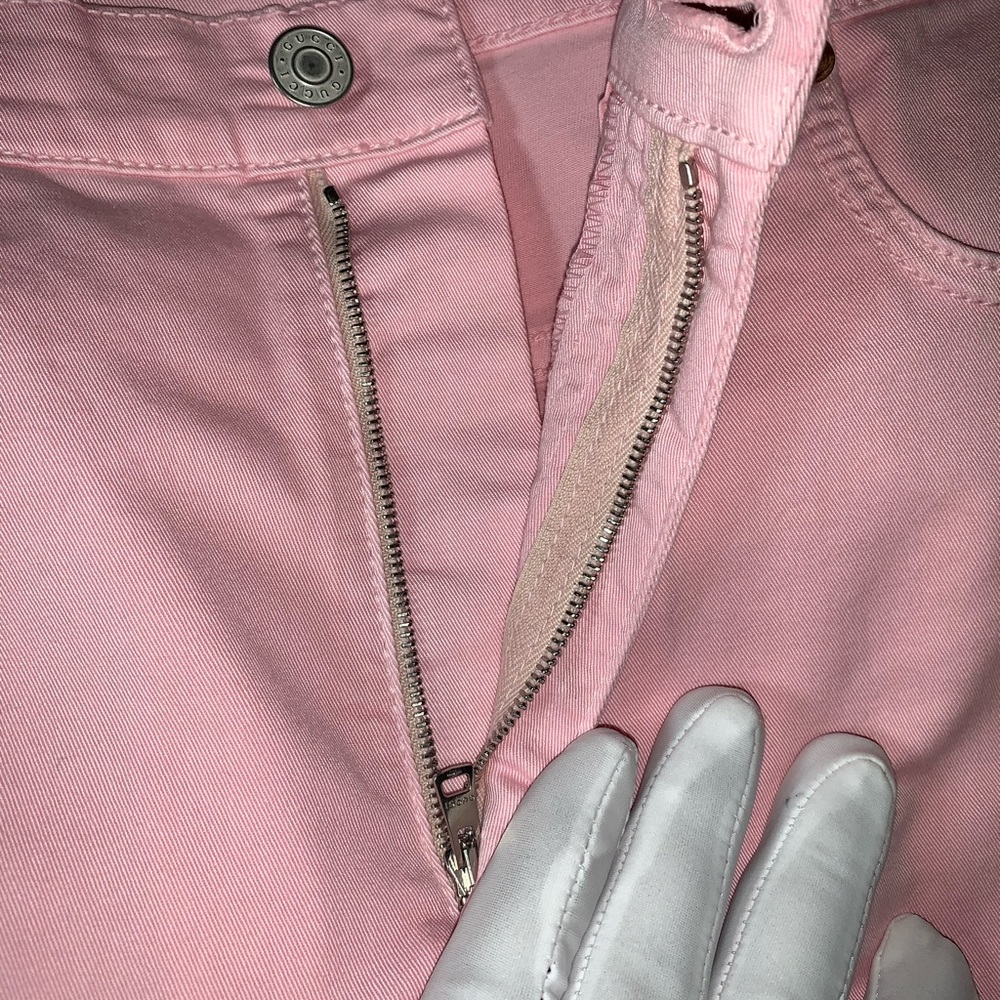 GUCCI High Waist Logo Patch Skinny Jeans In 5893 - Picture 3 of 10